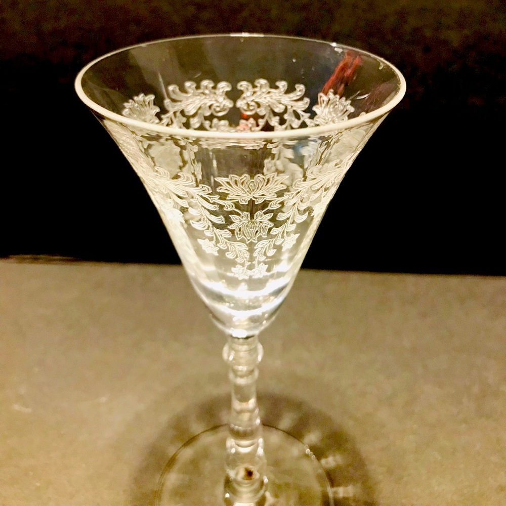 Vintage Mid-Century Bryce Fernleaf Crystal Liquor Glass 5.5”